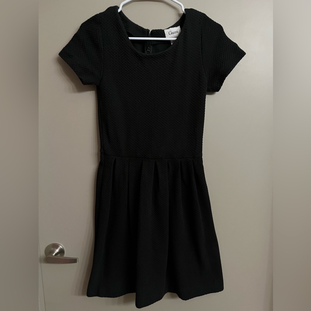 Ganni Fit and Flare Textured Babydoll Dress